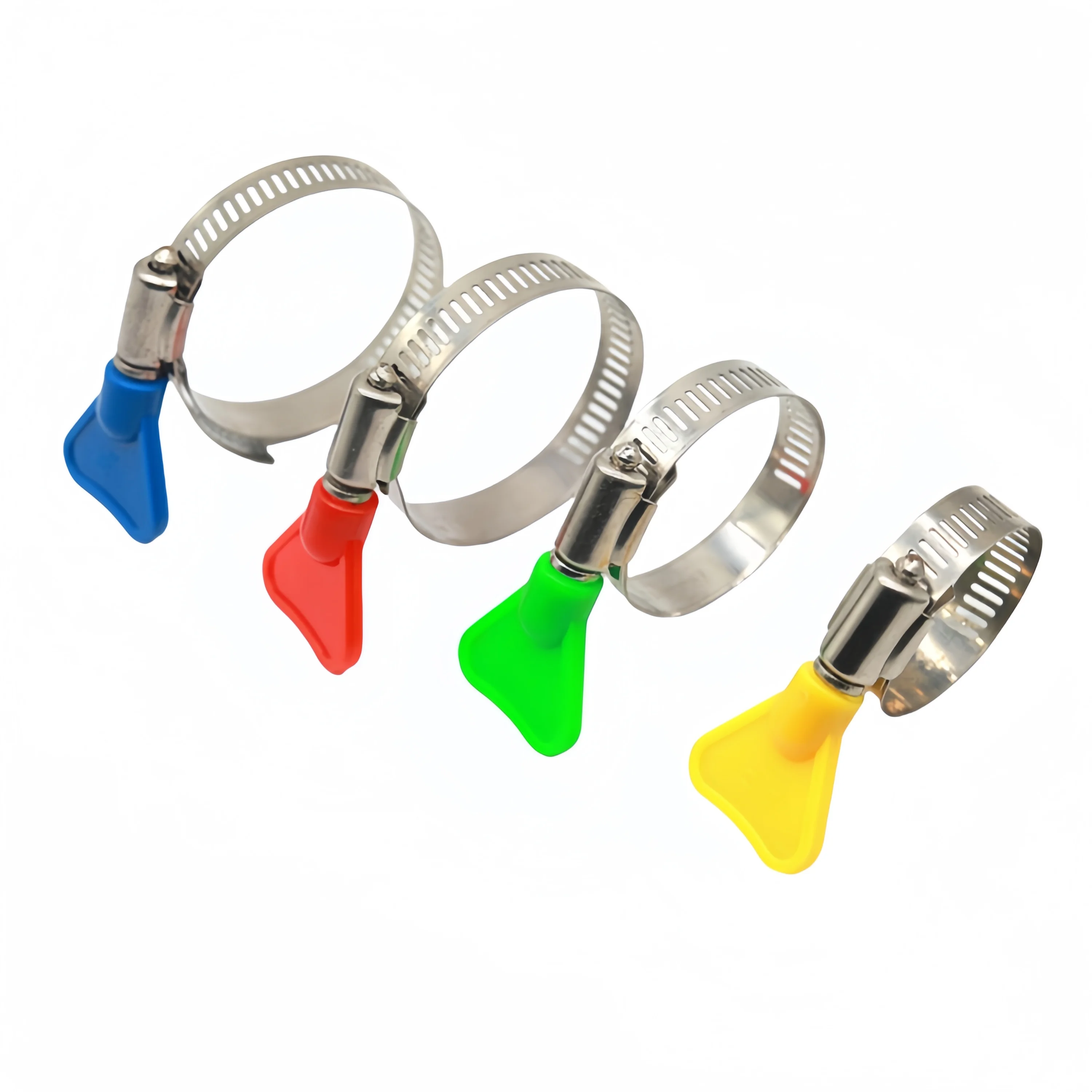 Professional Manufacturer band width W1 W2 american tianjin type plastic wing nut ABS handle hose clamp easy installation