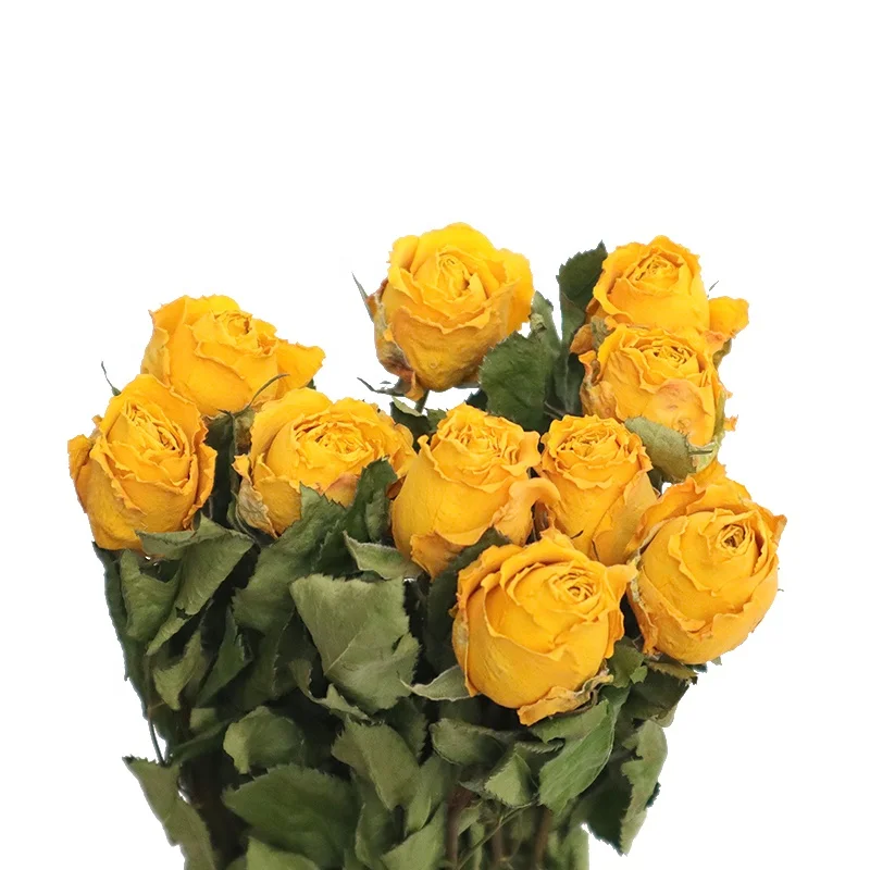The Real Touch  Dried Flowers Mini Rose Bouquet For Valentine Day Gifts or Wedding Decoration