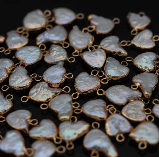 
Top encrusted fresh water loose pearl Baroque irregular gold-plated single ring different shape to choose 