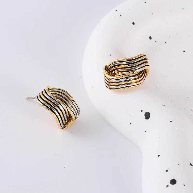 2023 New Arrivals Threaded earring  iron wire feet covered custom shirt button covers push- custom membrane