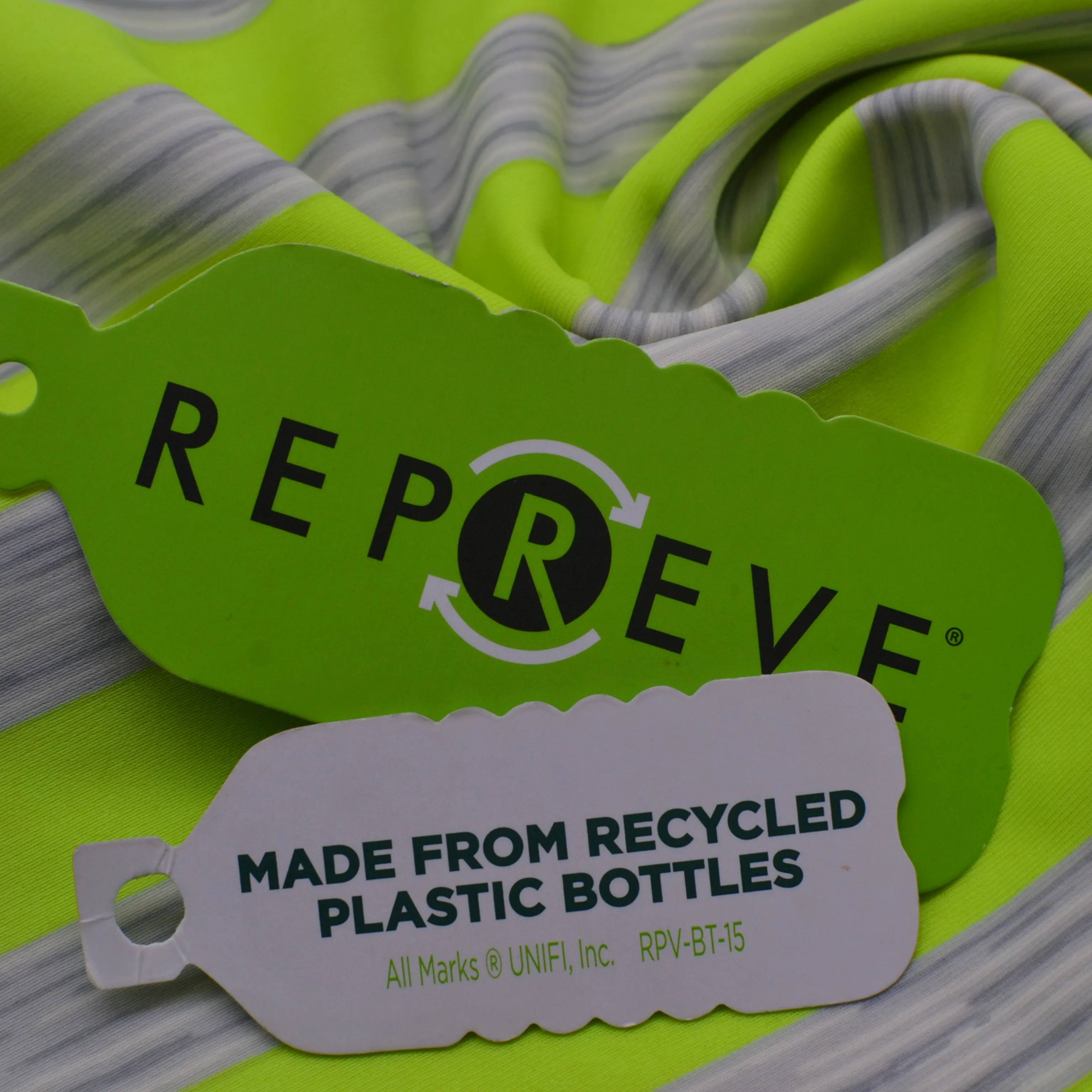 Repreve recycled polyester pet RPET fabric made from recycled plastic bottles for yoga leggings t-shirt sportswear