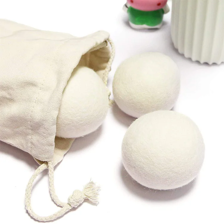 Custom Logo Natural Fabric Softener Reduce Drying Time Reusablecolor organic wool dryer balls