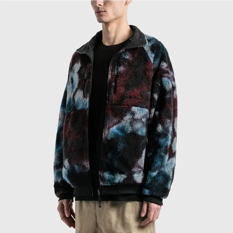 Reversible style mens sherpa fleece jackets customized color and design