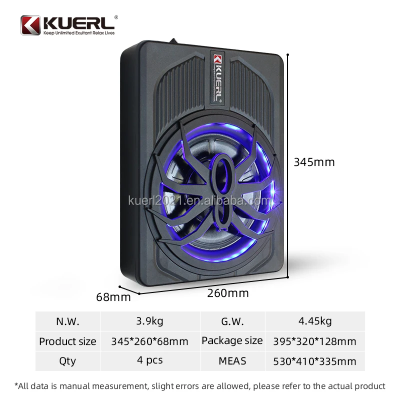 Car under seat subwoofer speaker 10 inches woofer subwoofer underseat subwoofer car Spider shaped with led light