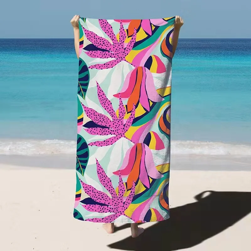 Quick Dry Summer Sublimation Custom Logo Print Microfiber Suede Sand Free Recycled Beach Towels