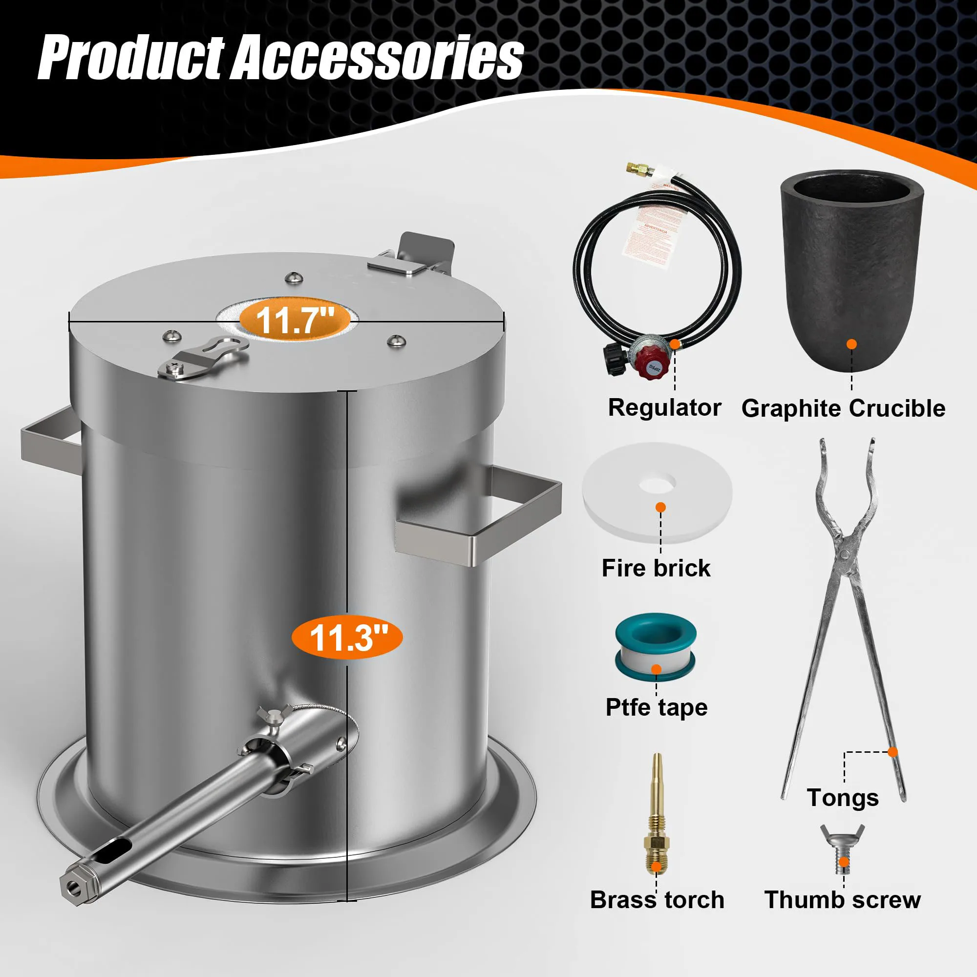6KG Melting Furnace Metal Smelting Machine Crucibles For Melting Metal Portable Smelting Furnace Kit Forge Crucible Kiln