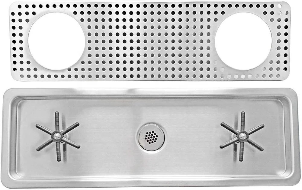 Glass cleaning rinser aluminium drip tray custom beer drip tray