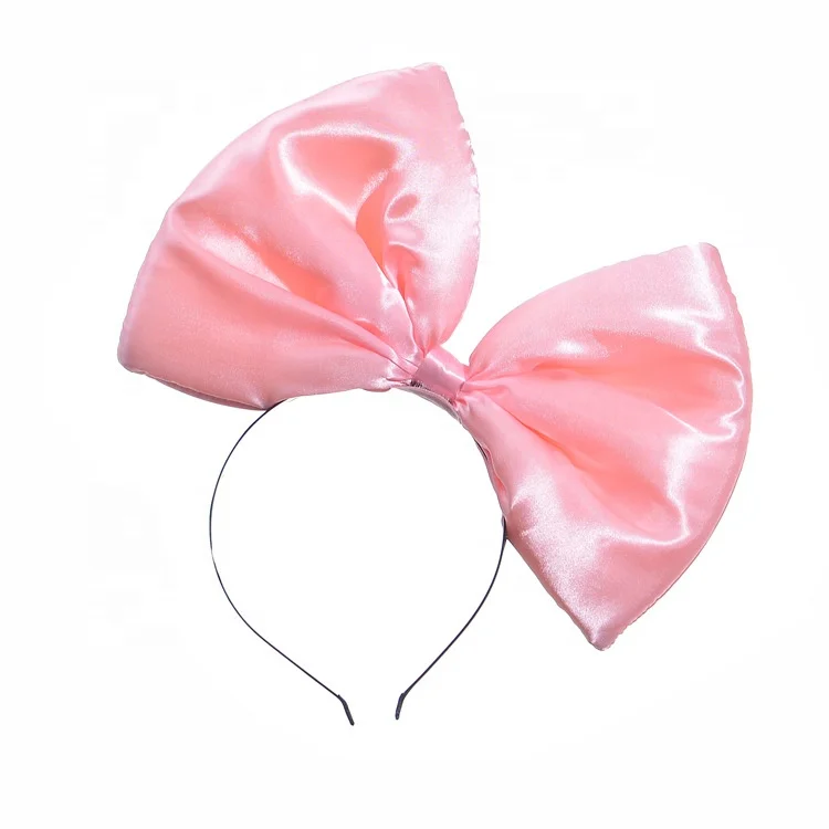 carnival party hair accessories big large oversized satin bow headband for women
