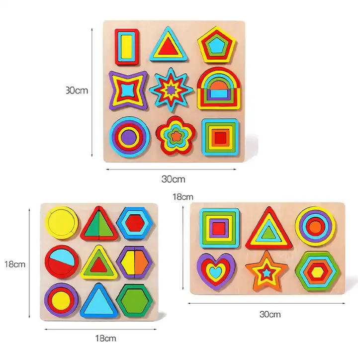 Custom Children Early Educational Geometry Shape Cognitive Sorting DIY Jigsaw Puzzle for Kids