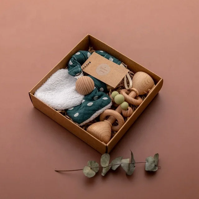 1 комплект Детская Пижама игрушки Прорезыватели для соски-пустышки цепи Бук деревянные погремушки с