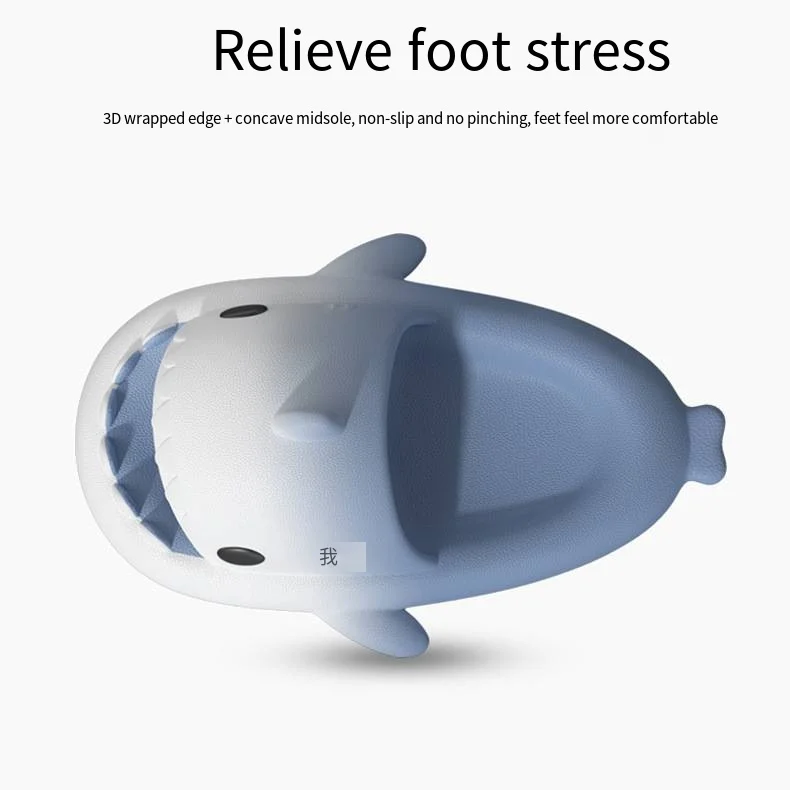 Gradient Shark Slippers Male Summer Indoor Home Bathroom Non slip Couple Shit Treading Feeling Male External Wear