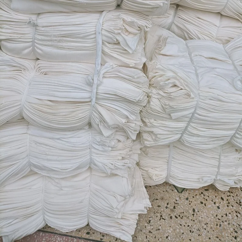 Bulk Sale White Color Printing Clothing Waste Cotton Industrial Rags Used T-shirt Mixed Color 100% Cotton Rag For Industrial