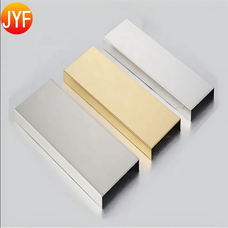 Hotel Decorative Line Color Metal Trim Strip U Shape Stainless Steel Tile Trim Copper Transition Strips