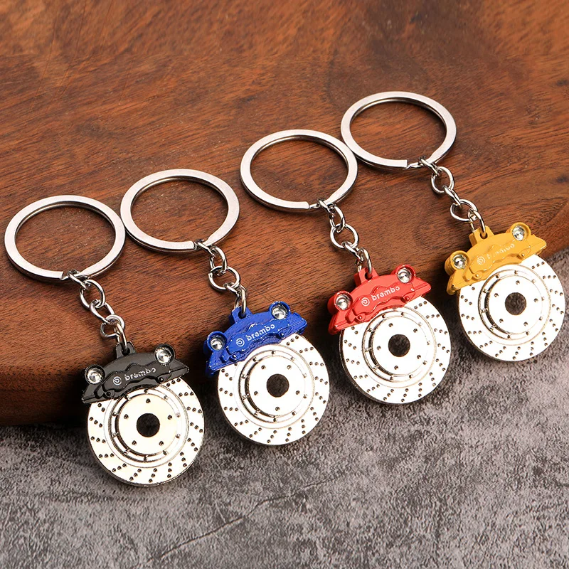 Promotion Custom LOGO Car Accessories 3D Turbo Shock Absorber Gear Brake Disc Wheel Hub Metal Keychain