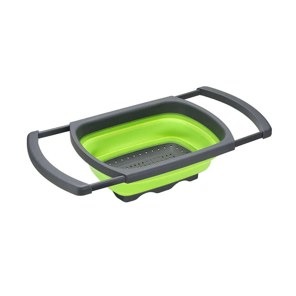 Hot Sale Fruit Vegetables Basket Kitchen Strainer Silicone Collapsible Colander