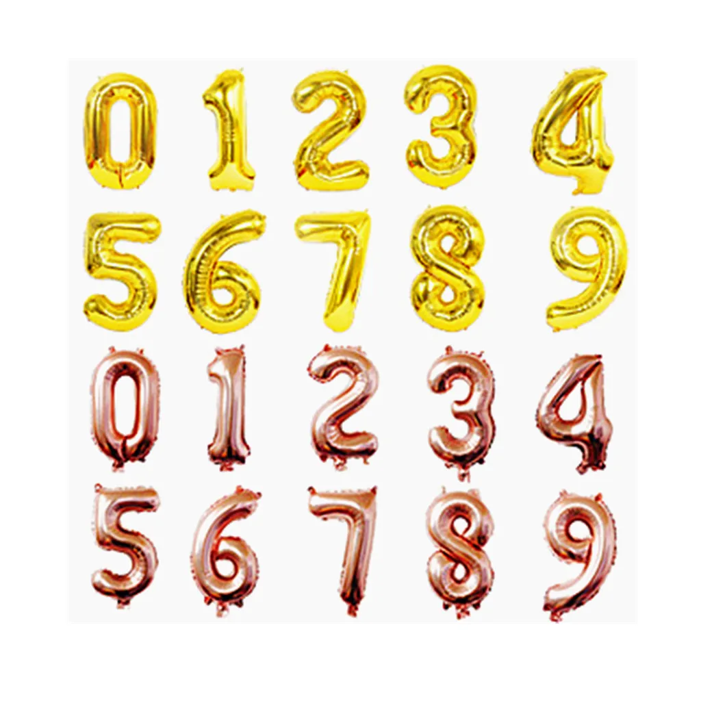 Золото и серебро, розовое золото, 40-дюймовый ЖК-цифровой тонкий шарик из фольги в форме 42-дюймовый Цифровой шар украшения для вечеринок по случаю Дня рождения воздушный шар с гелием