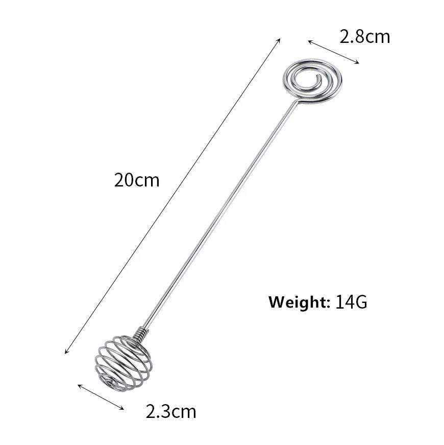7.8' Long Stainless Steel Spiral Design Honey Dipper Sticks