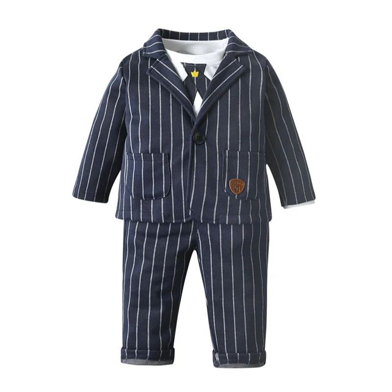 Buy Children Clothing Boys Tops Blazers Trousers 3 Piece Long Sleeve Suit Baby Wedding Formal Suit Set For Boys