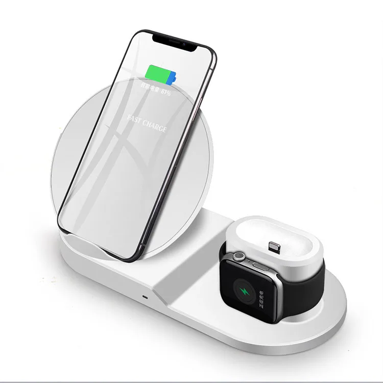  Новейшая беспроводная зарядная станция 3 в 1 с подставкой iWatch для Qi подставка быстрой зарядки iPhone 12/12