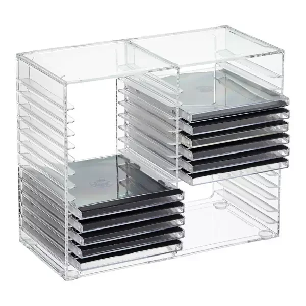 2022 Wholesale Customized Black Acrylic CD Storage Display Box for Video Store CD Organizer