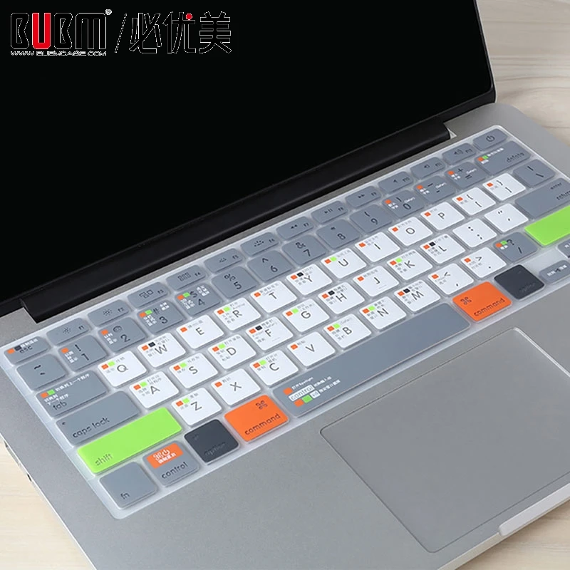 
BUBM Manufacturer Waterproof Fluorescent Silicone Keyboard Cover For Mac air pro 12