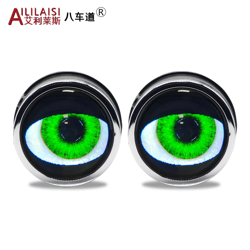 Aililaisi Wifi control3 inch most Popular Car Led Headlight Blink Angel Eye Devil Eye for Turning Driving Lens fog lamp light