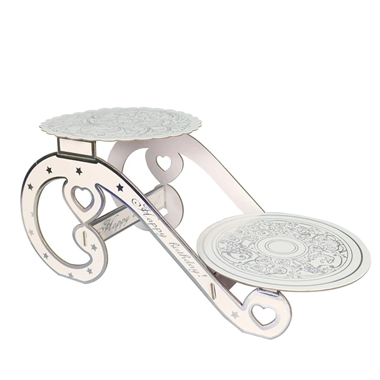 New environmentally friendly thickened European-style double-layer dessert table paper cake stand for birthday party wedding