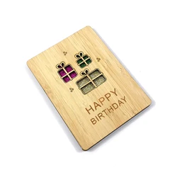 Прямые бамбуковые складные открытки в форме сердца на День святого Валентина от производителя