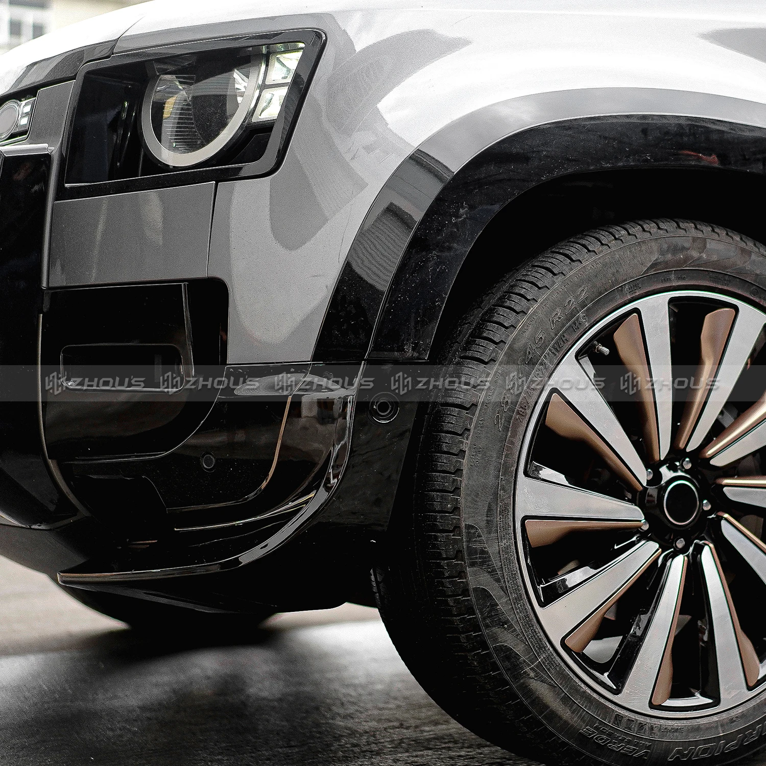 Auto Tuning Body Kit Abs Retrofitting Bumper Front Lip Spoiler For Land Rover Defender 2020