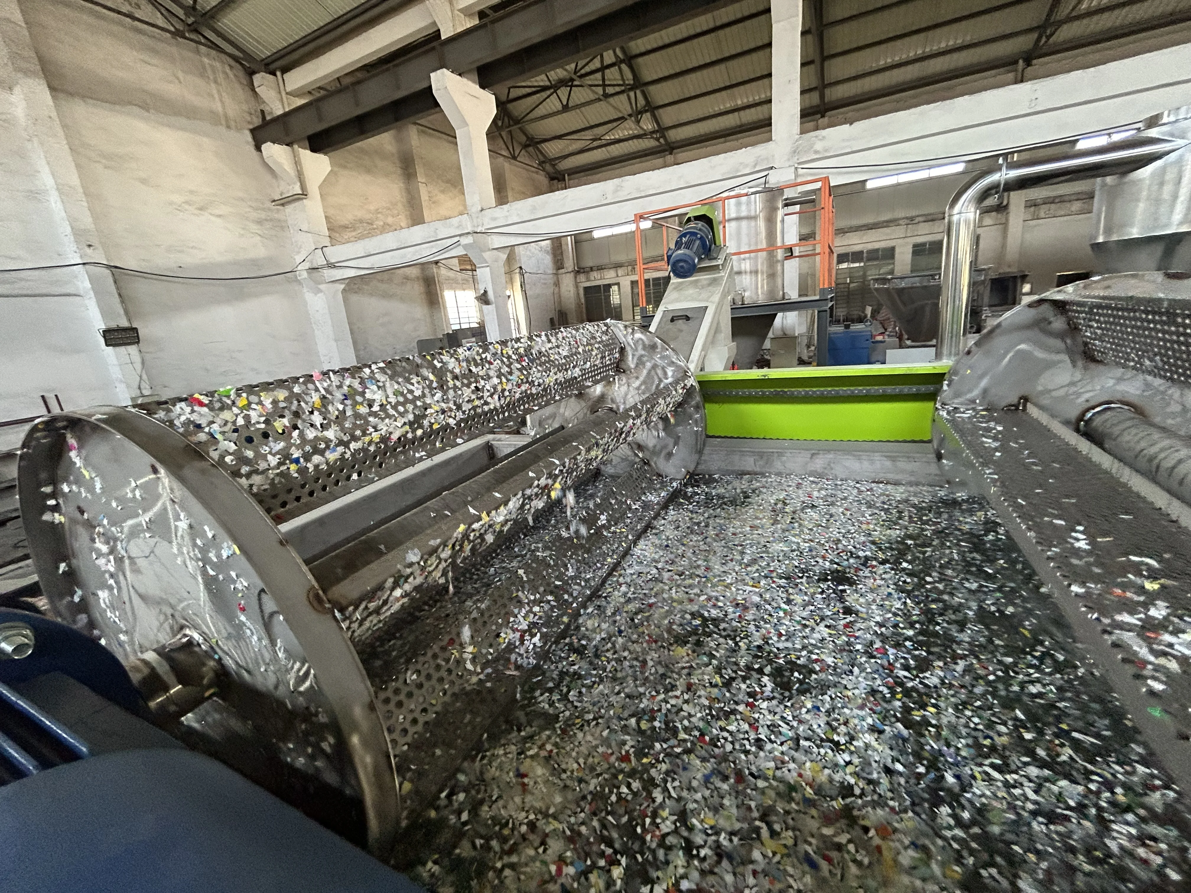 automatic PE Plastic washing line with label remover