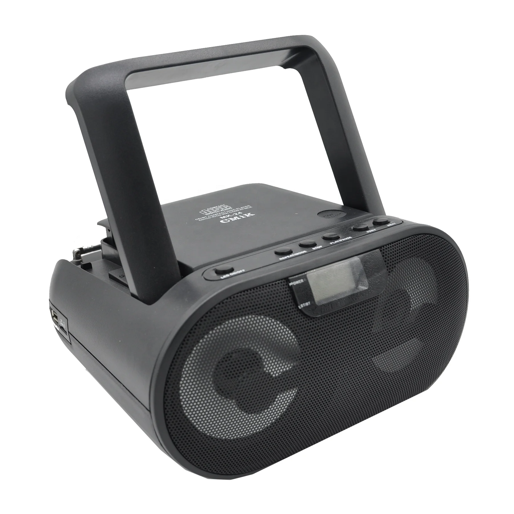CMiK MK-24 DVD портативный Кривошип CD boombox с красочным светодиодным светом usb/tf карта AM FM радио