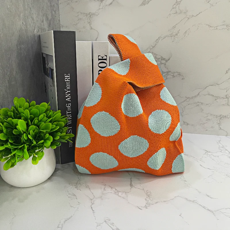 New Patchwork Colors Knitted Shopping Bag Handbags Elegant Chunky Knit Bags For Women Knitting Woven Tote Bag