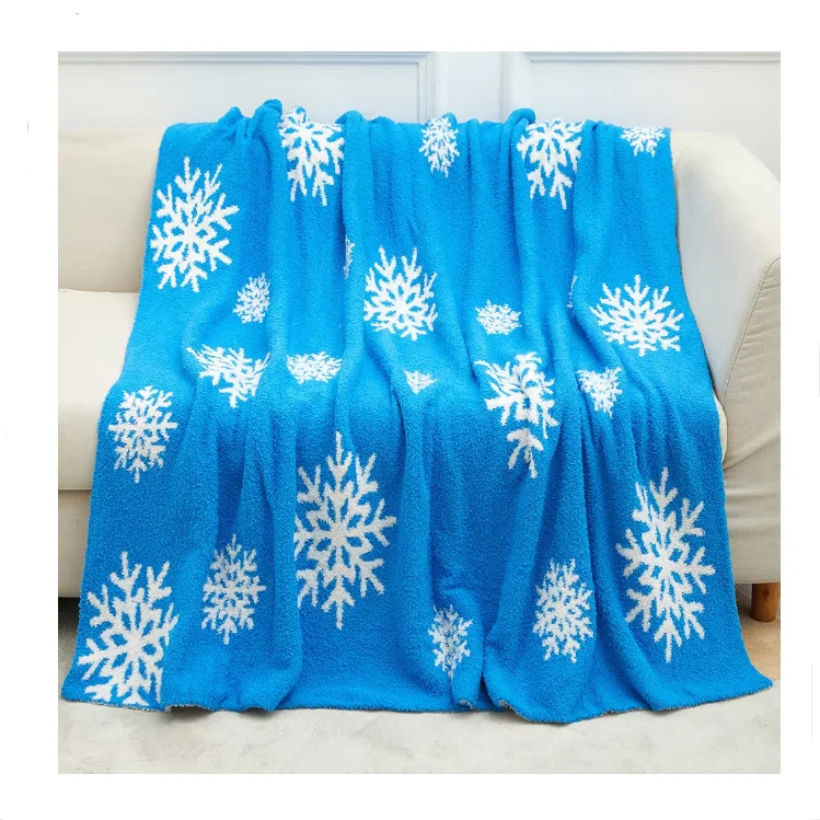Новое 100% из микрофибры с узором снега плюшевое пушистое Вязаное детское одеяло для украшения дома
