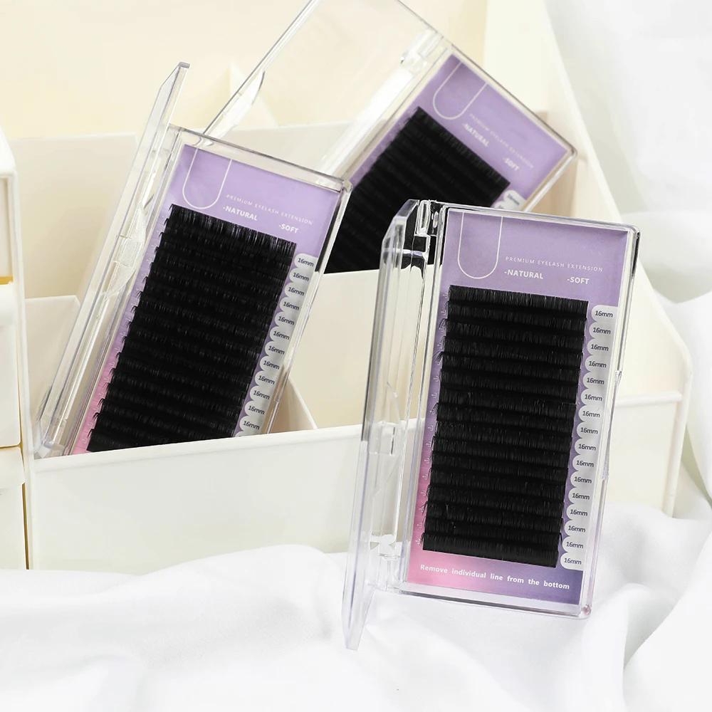 Wholesale self fanning dark black easy fan lash trays customize rapid blooming russian easy fan cashmere lash extension trays