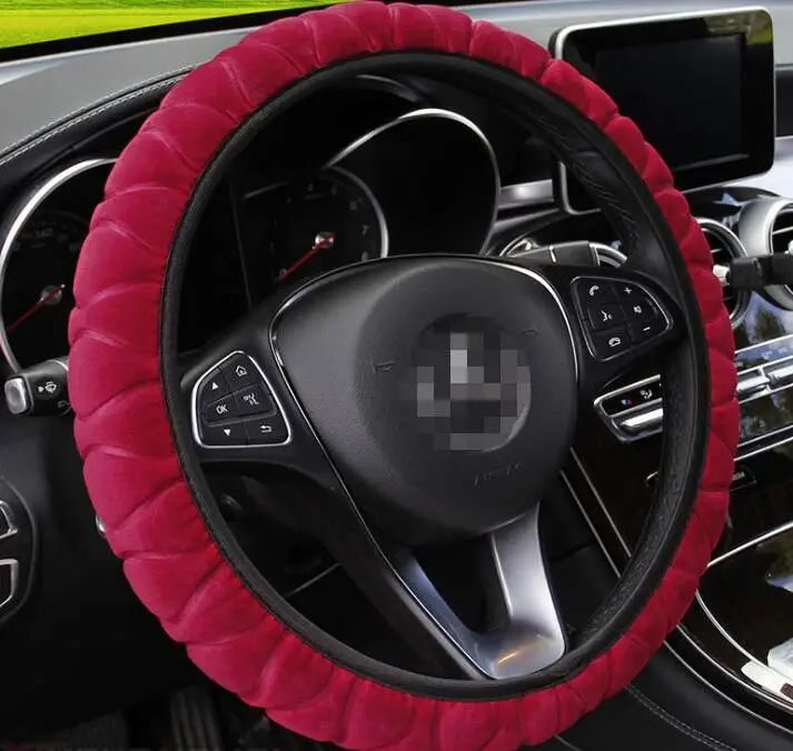 Super soft three-dimensional plush elastic steering wheel cover / car handle winter warm / car interior accessories