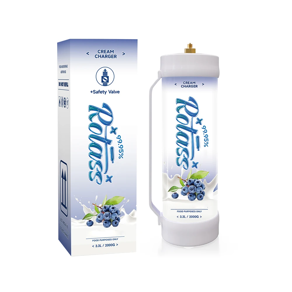 ROTASS Blueberry 3.3L whip cream gas cylinder 2000g cream chargers canister with safety valve