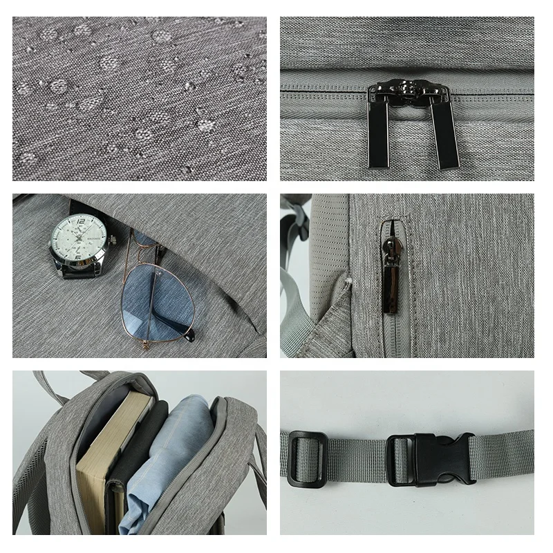 CHANGRONG Custom Gray Durable Daily Laptop RPET Polyester Eco Friendly Backpack Casual Sports Back pack