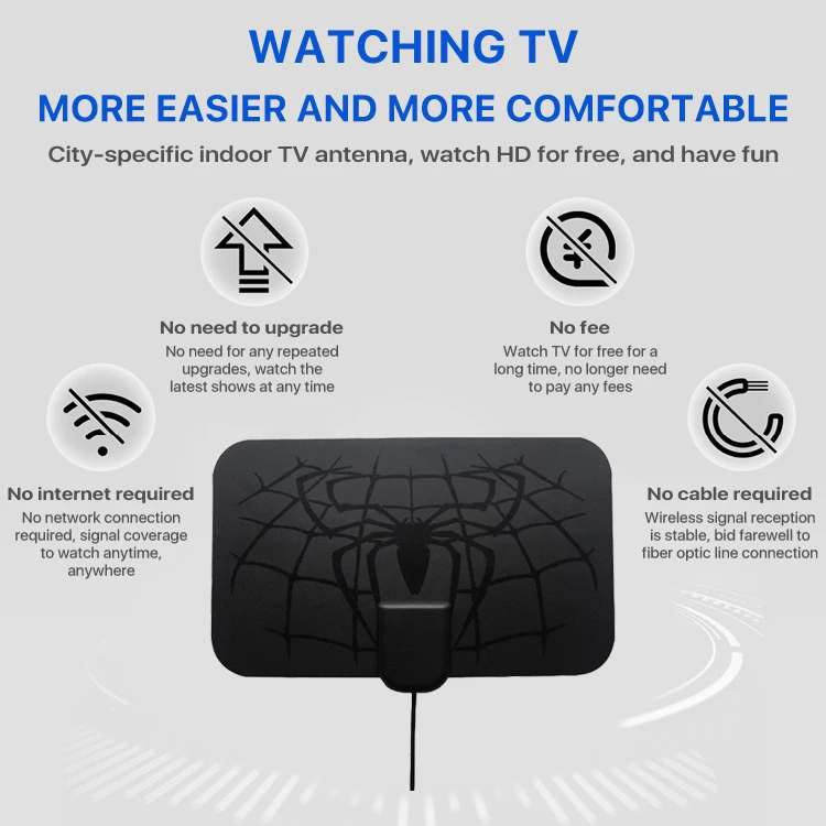 Tv Antenna Amplifier Signal Booster Hd Tv Antenna with Amplifier Signal Round Tv Antenna Hot Sale Indoor Linear 28 Dbi