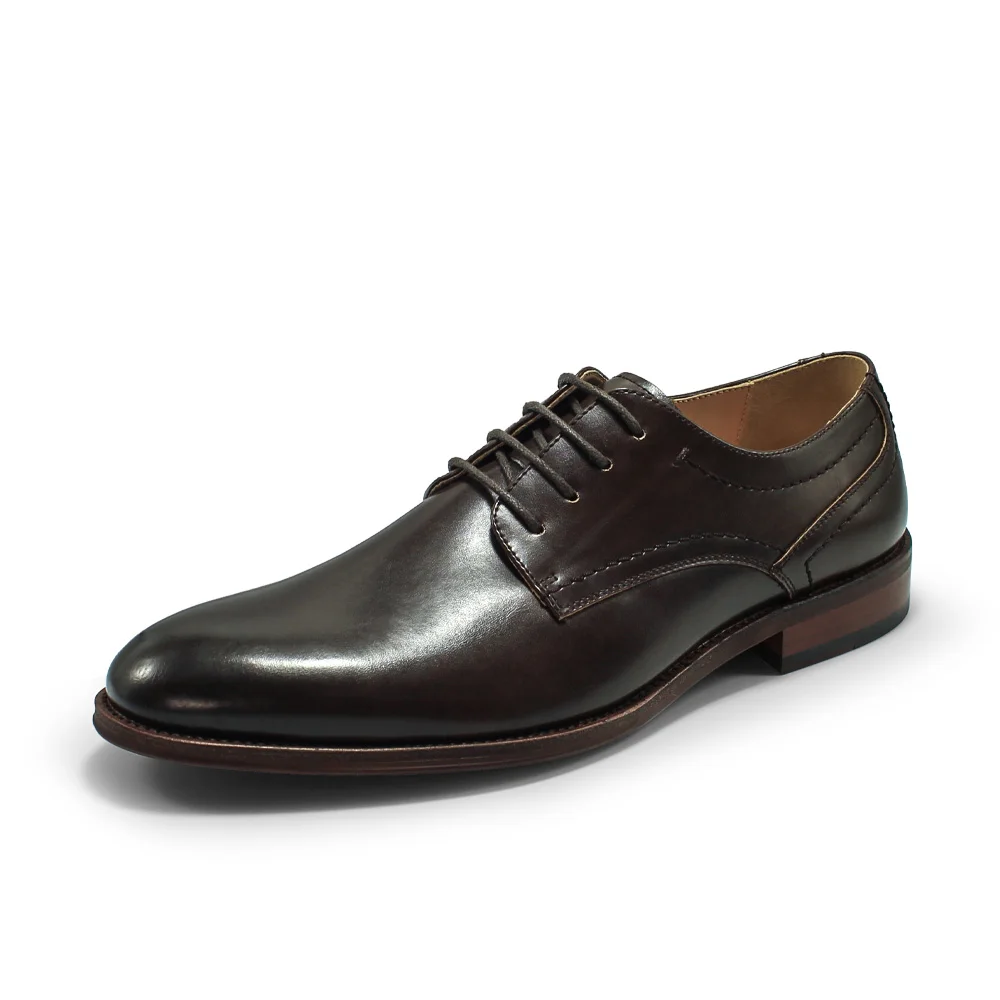 Лучшая цена, превосходное качество, темная кожа, круглый носок, ремешок, мужская обувь, под заказ, кожаная гардеробная обувь для мужчин, дизайнерская обувь