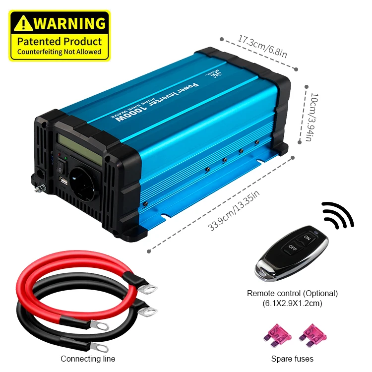 1000w dc 12v/24v/48V to ac 220V 230V 240V power inverter