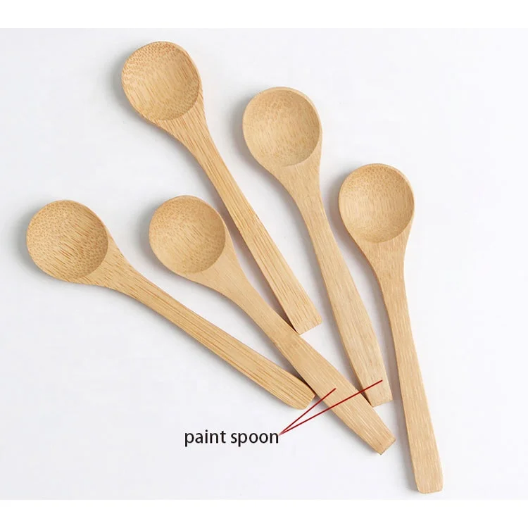 reusable nature powder coffee spoon 100% biodegradable logo engraving coconut oil mini wooden spoons