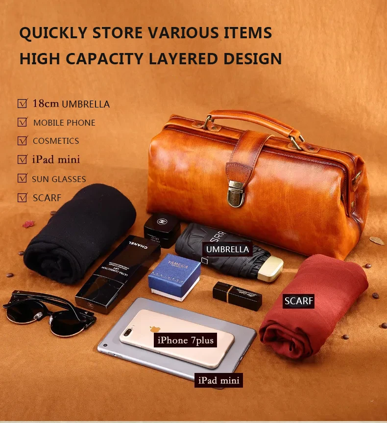 Large Size Vintage Pillow Black Red Wax Leather Doctor Bag Cross Body Boston bag Genuine Cow Leather Handbag For Women