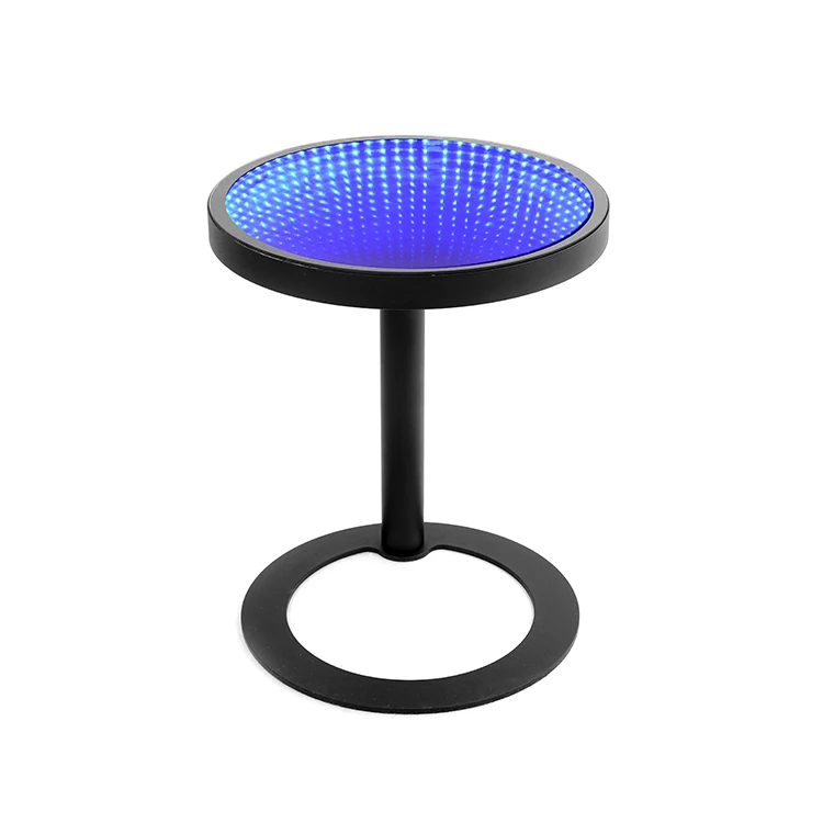RGB Best Seller Variable Lighting Coffee Tea Bar Stand Modern Design Circular Led Table Bar Furniture Commercial Furniture Metal