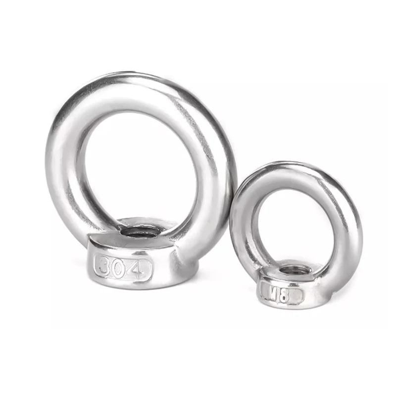 Custom 304 Stainless Steel DIN582 Ring Shape Oval Threaded Lifting Eye Nut Rigging Hardware Eyenut