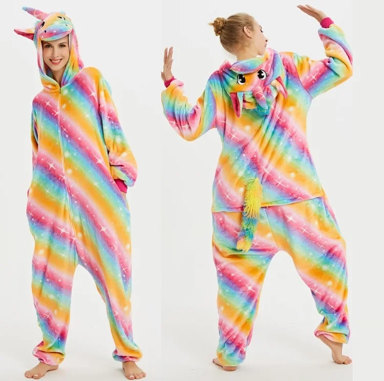 Wholesale Christmas Pajamas Sets Warm Winter Cute Pyjamas Animal Flannel Female Sleepwear Men Home Clothes