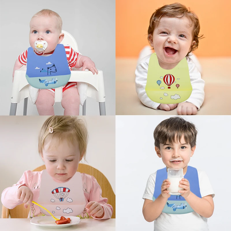 Baby kitchenware CUTE BPA-free bib customizable waterproof home feeding silicone baby bib baby bibs cotton