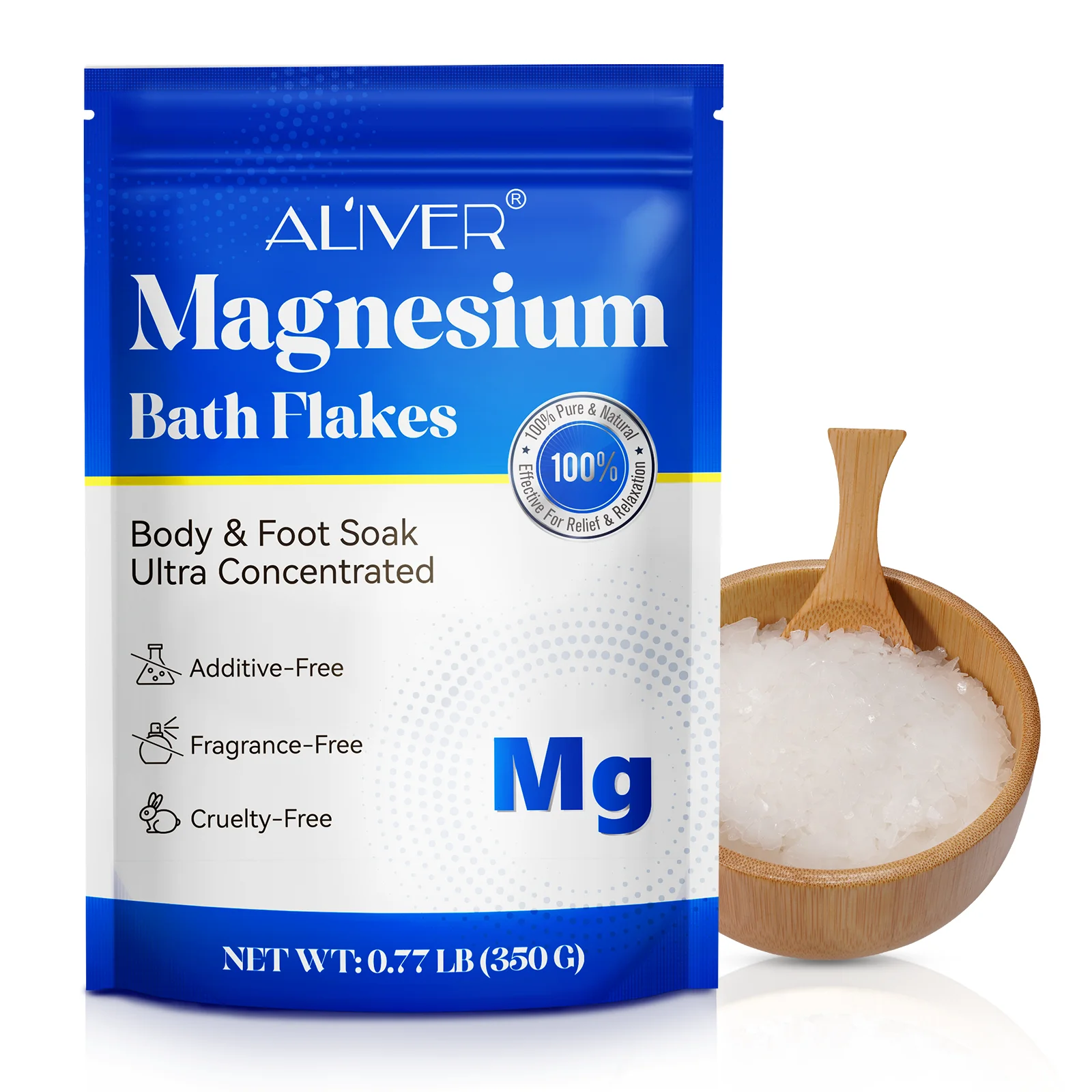 ALIVER deep relaxation enhanced skin hydration body foot soak concentrated magnesium bath flakes magnesium chloride flakes
