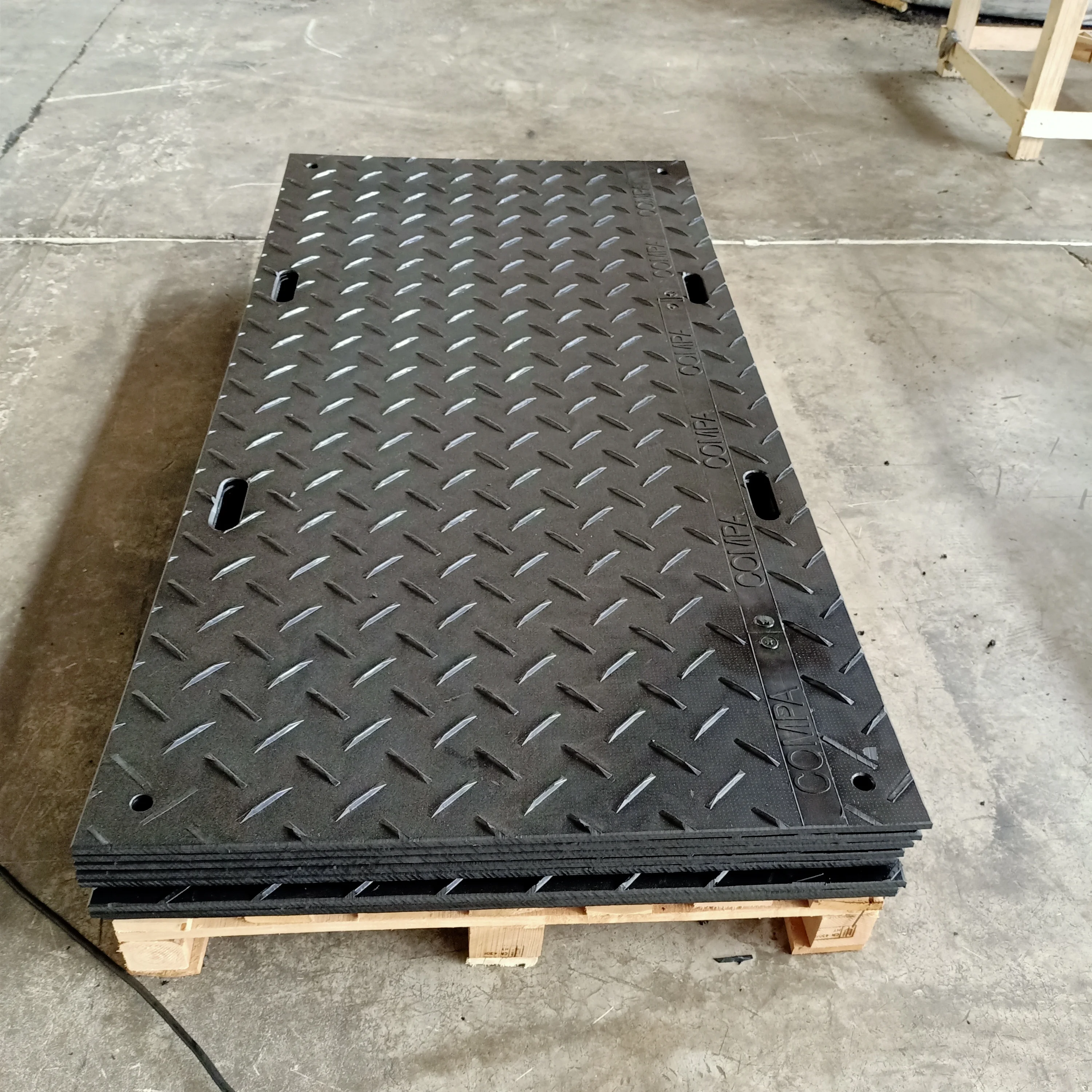 UHMWPE HDPE для временной сборки, дорожные коврики для экскаватора, болотный напольный коврик