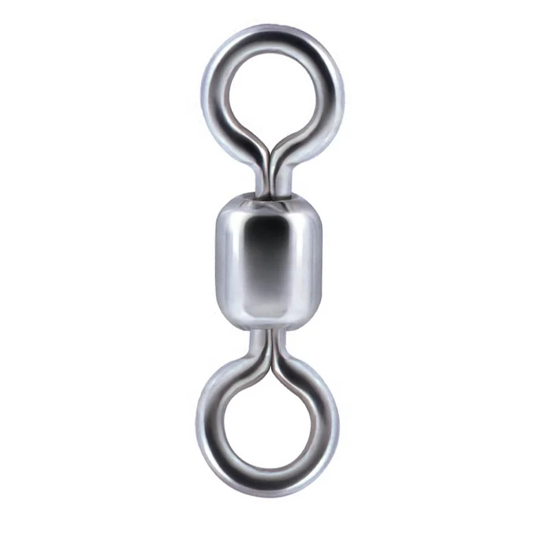 All Stainless Steel Crane Swivel Fishing Connector Rolling Barrel Swivel 8#-8/0