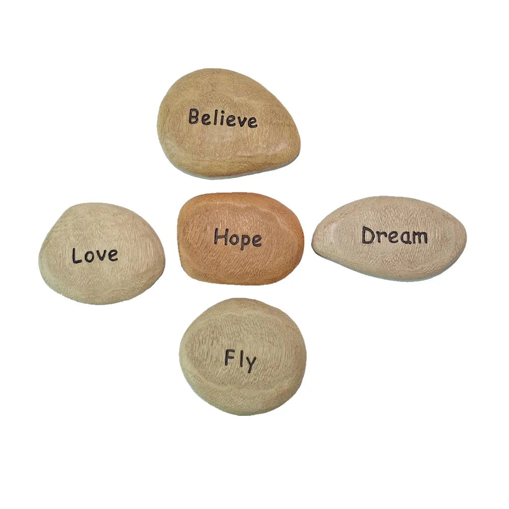 Stone Effect Resin Gray Stone Decoration Concrete Effect Polyresin Rock Decor River Pebble Look Ornaments